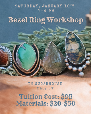 Bezel Stone Ring Workshop- Saturday, January 10th from 1-4pm