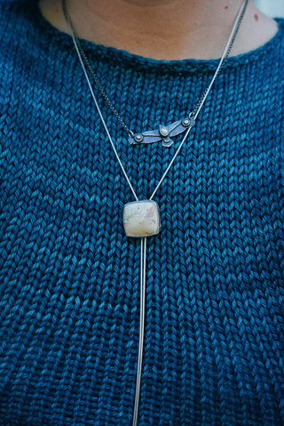 Fossilized Coral Sterling Silver Bolo