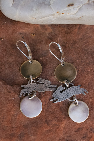 Hare and the Moon Earrings (Made to Order)