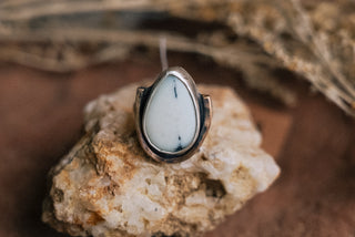 Dark Moon Variscite Ring (Size 5.5)