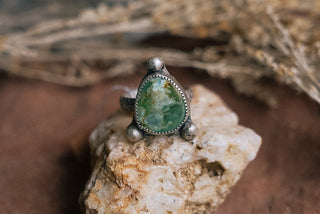 Dark Moon Variscite Ring (Size 9.5)