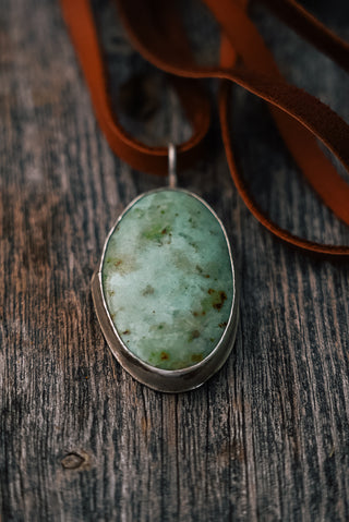Chryroprase Leather Necklace
