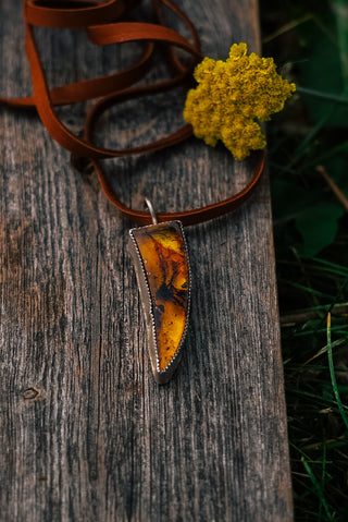 Amber Leather Necklace