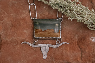 Desert Longhorn Paperclip Chain Choker