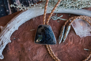 Montana Agate Braided Bolo Tie
