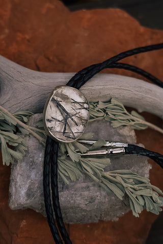 Rutilated Quartz Braided Bolo