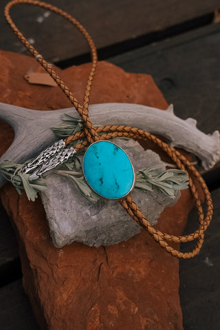 Turquoise Braided Bolo