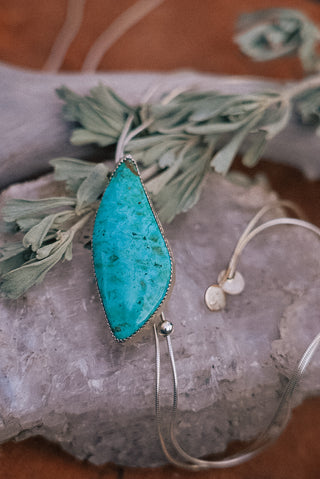 Kingman Turquoise Silver Bolo