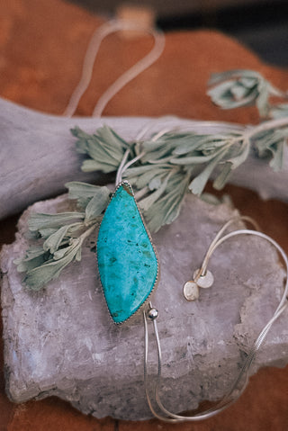 Kingman Turquoise Silver Bolo