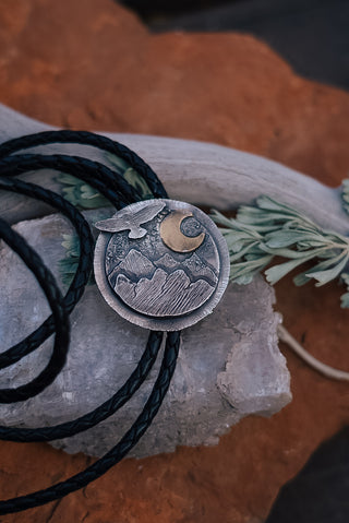 Midnight in the Wasatch Mountains Braided Bolo