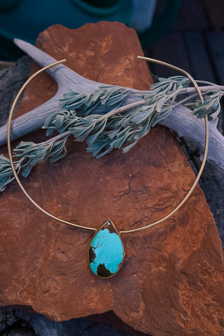 Turquoise Brass Choker