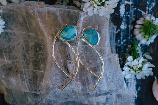 White Water Turquoise Petal Studs