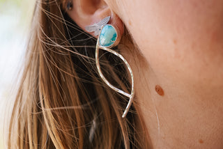 White Water Turquoise Petal Studs
