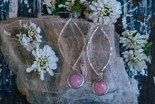 Pink Opal Petal Earrings