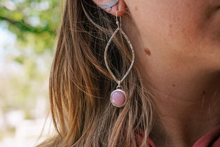 Pink Opal Petal Earrings