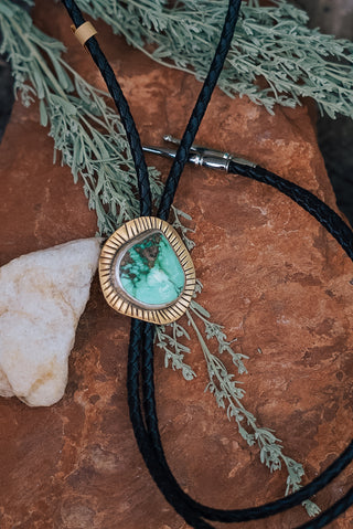 Variscite Baddie Braided Bolo Tie