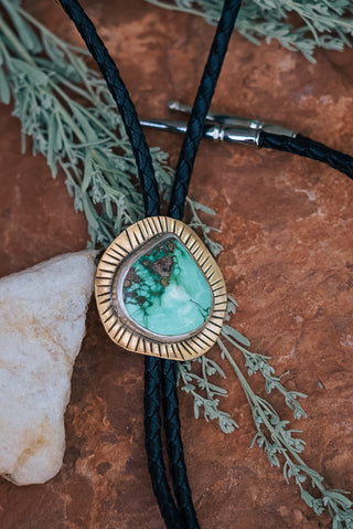 Variscite Baddie Braided Bolo Tie