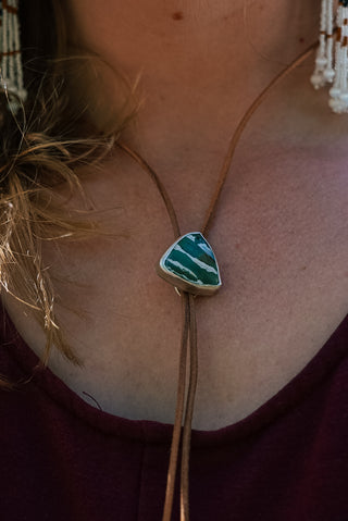 Zebra Stone Mini Bolo Tie